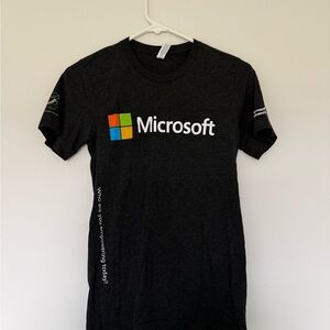 Microsoft Black Tee with Multicolor Window Logo